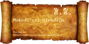 Makróczi Ulpián névjegykártya